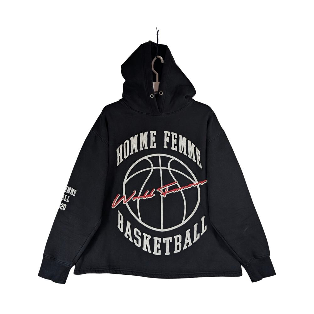 Homme Femme Basketball Hoodie Black World Famous Graphic 2020 Streetwear S USED